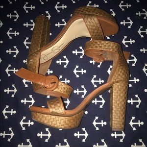Jessica Simpson Woven Chunky Heels